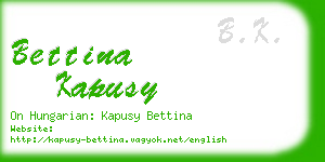 bettina kapusy business card